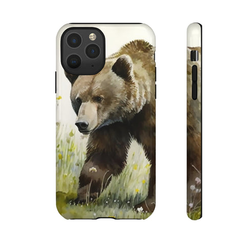Grizzly Bear in a Field - Impact Resistant Phone Case iPhone 11 Pro Glossy